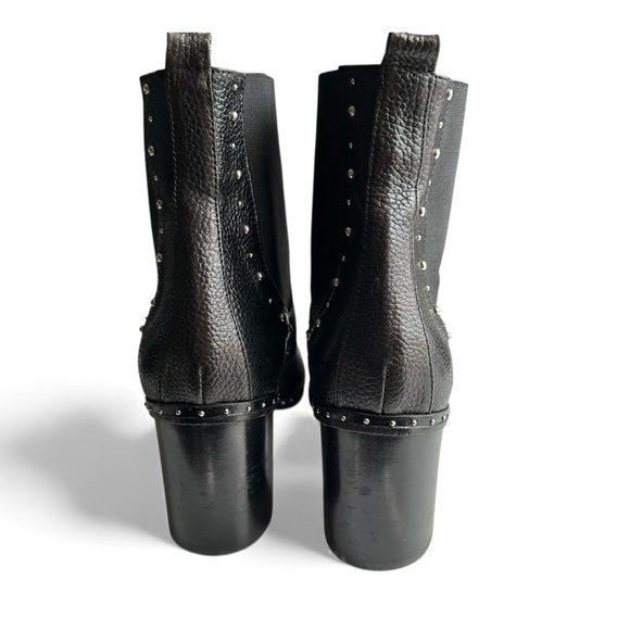 Napoleoni Chelsea Studded Boots Black Ankle Booties Moto Academia 39 Size 8 - Picture 6 of 14